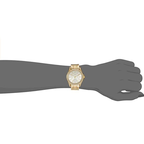 Womens Rhinestone Accented Gold-Tone Watch - Picture 2 of 4
